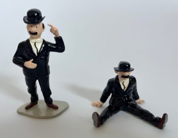 Hergé - Figurines Dupont assis et Dupond debout - Collection générique - Pixi - 2000
