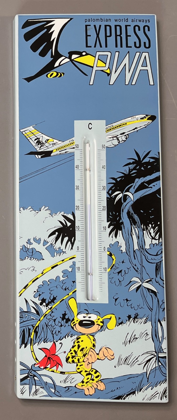 Franquin, thermomètre publicitaire Marsupilami, Emaillerie Belge