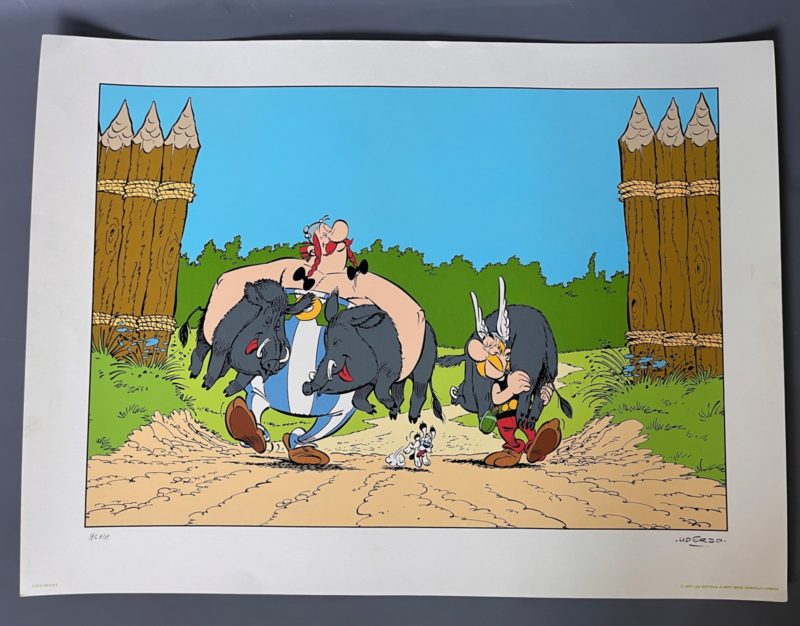 Uderzo - Asterix et Obelix - Sérigraphie retour de chasse - Signée - Equinoxe - (1997)
