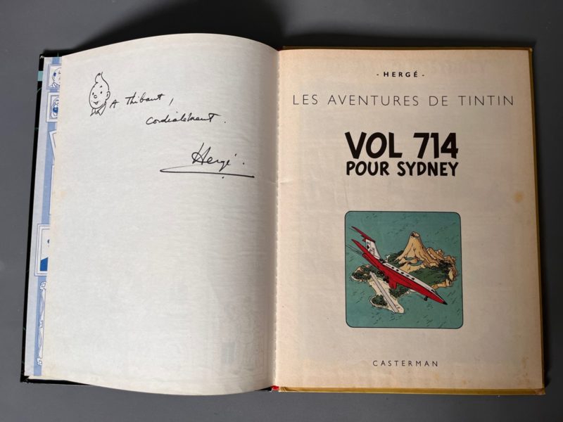 Hergé - Les Aventures de Tintin - Vol 714 pour Sydney - avec dessin dédicacé - B38 - (1968)