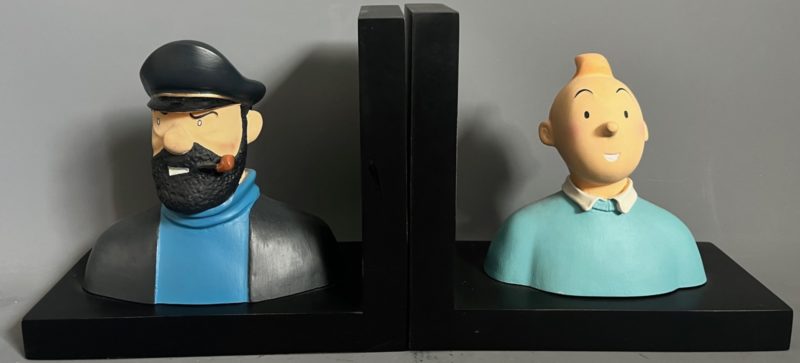 Hergé - Tintin pull bleu et Haddock - Serre livres - Leblon Delienne - 1988