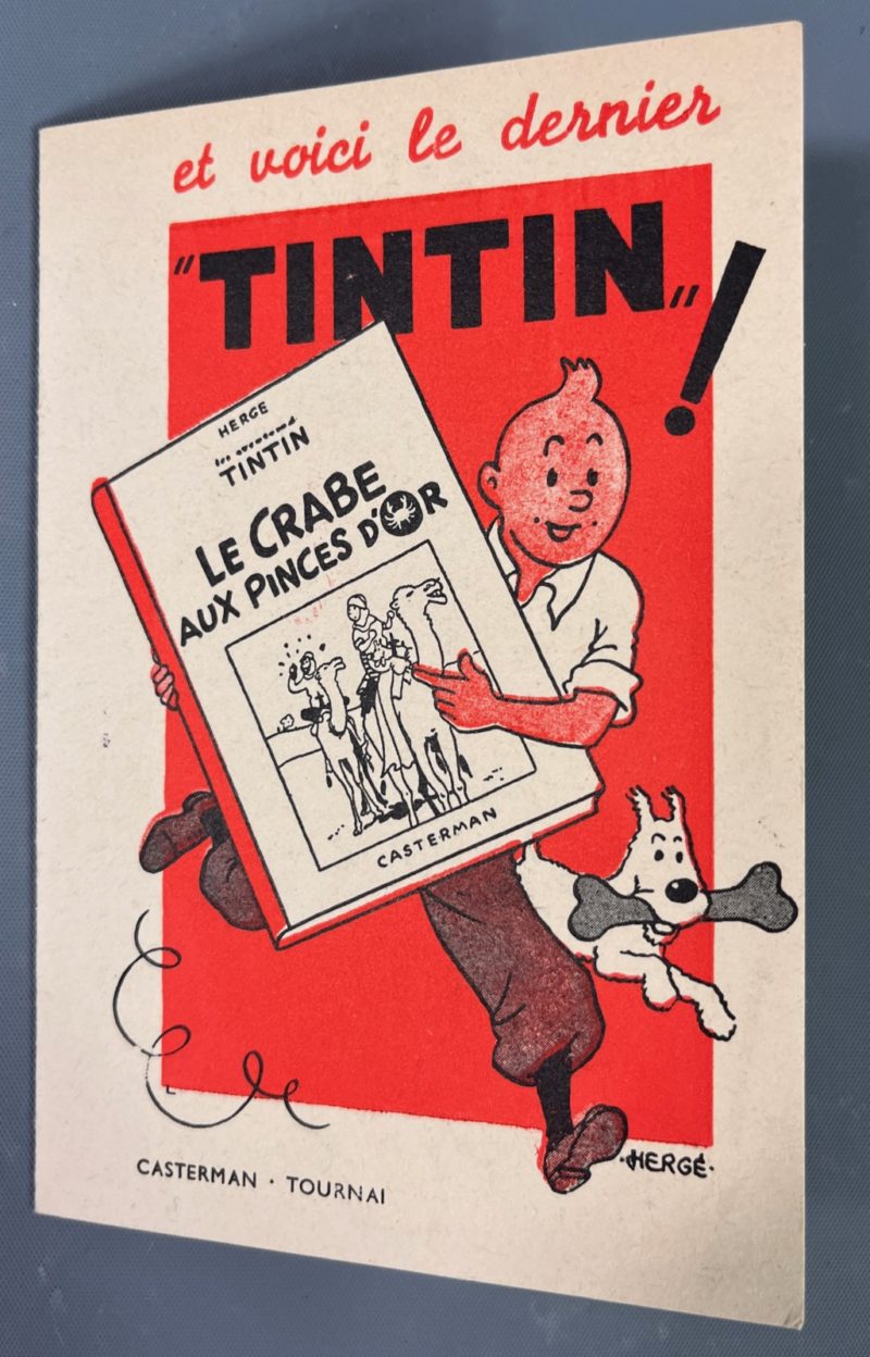 Hergé - Tintin et le crabe aux pinces d'or - Calendrier publicitaire - Casterman - 1942