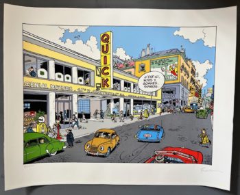 Franquin - Spirou et Fantasio - Sérigraphie Le garage Quick - Champaka - 1996