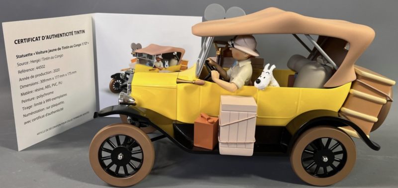 Hergé - Tintin au Congo - Voiture Ford T jaune 1/12e - Moulinsart - 2020