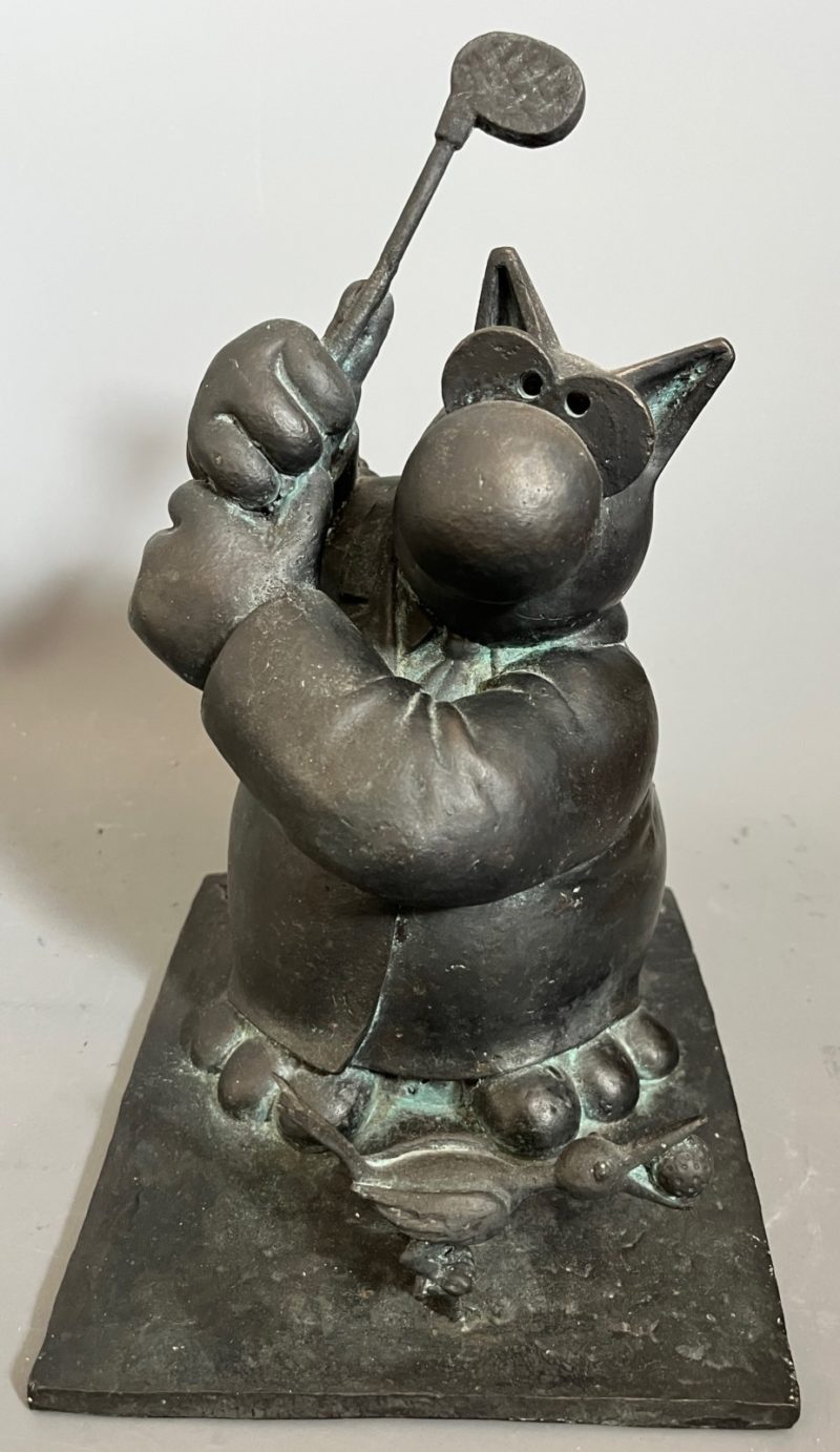 Geluck, Philippe - Le Chat - Bronze - Mini Le golfeur - Tirage limité - Signé