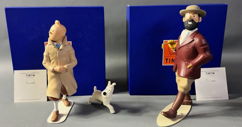 Hergé - Les 7 boules de cristal - Figurines Haddock cavalier et Tintin et Milou - Leblon Delienne - 1998