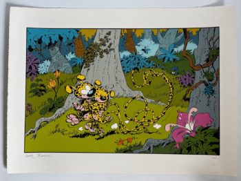 Franquin et Batem - Le Marsupilami - Le couple Marsupilami - Sérigraphie - Champaka - 1994