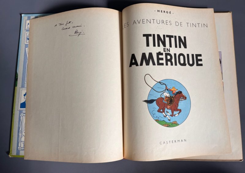 Hergé - Tintin en Amérique - Signé par Hergé - B25 - 1958