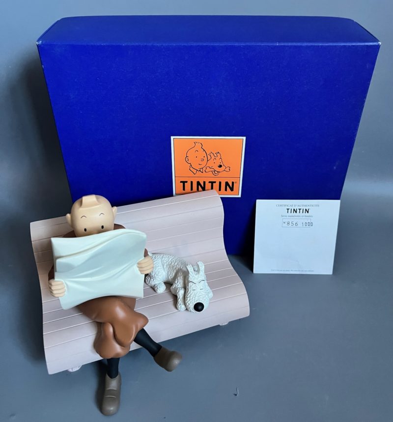 Hergé - Figurine Tintin et Milou banc - Leblon Delienne - 2001