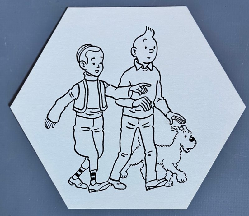 Hergé - Dessin original encre de chine Tintin et Milou - Avec certificat - Kiri - 1972