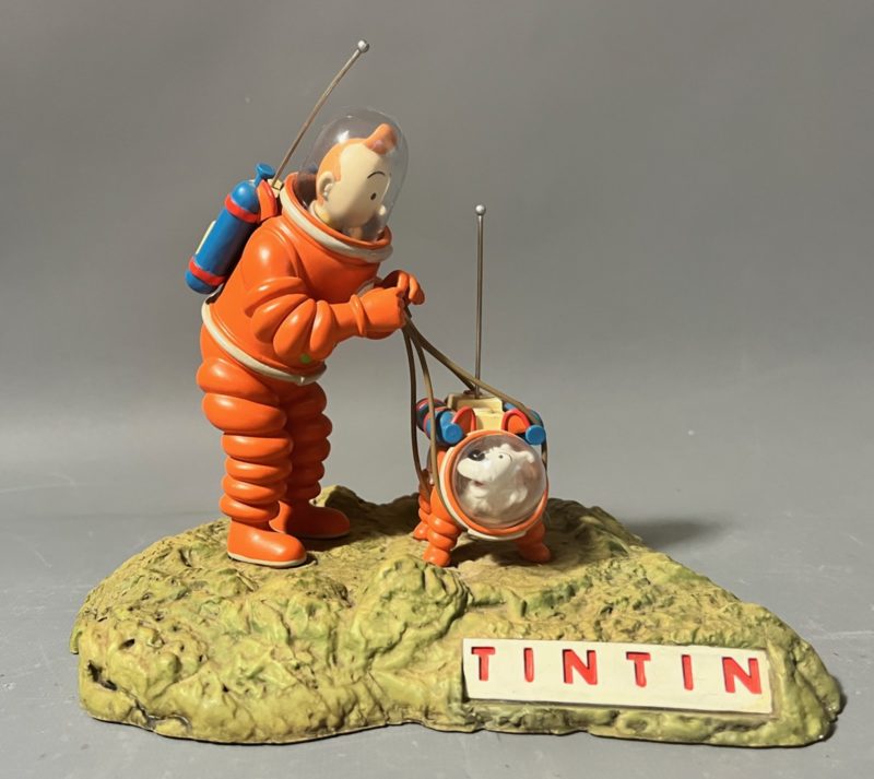 Hergé - Figurines Tintin et Milou lune - Moulinsart - 1999