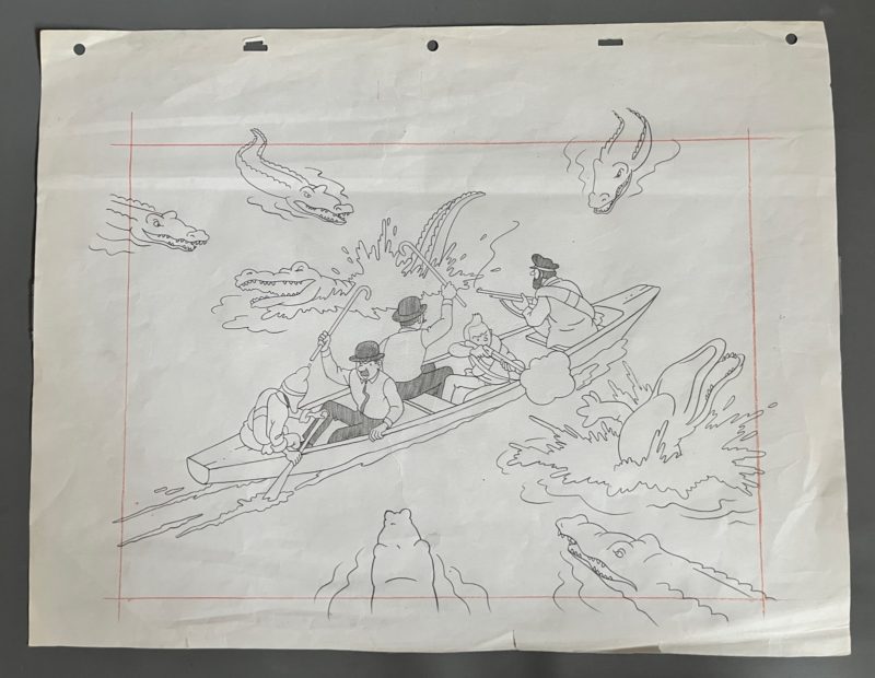 Studios Hergé - Tintin et le Temple du Soleil - Crayonné original - Belvision - 1969