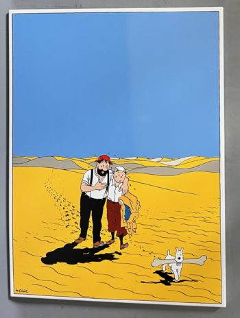 Hergé - Tintin - Le crabe aux pinces d'or - Plaque émaillée - Emaillerie Belge - 1991