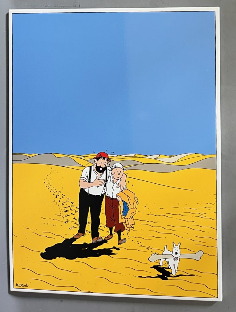Hergé - Tintin - Le crabe aux pinces d'or - Plaque émaillée - Emaillerie Belge - 1991
