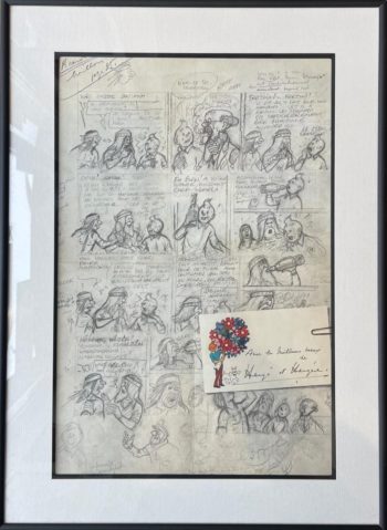 Hergé - Tintin et les Picaros - Carte de voeux - Signe par Hergé - 1975