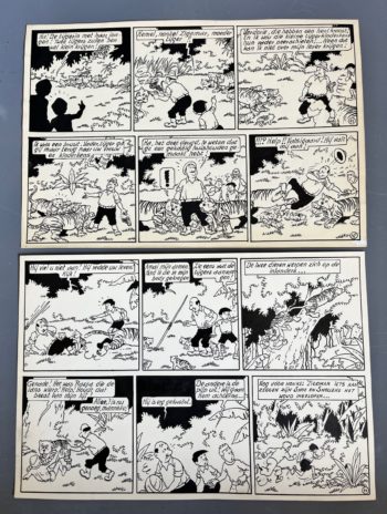 Bob de Moor - Planche originale encre de chine - De Blauwe vinger - Années 50
