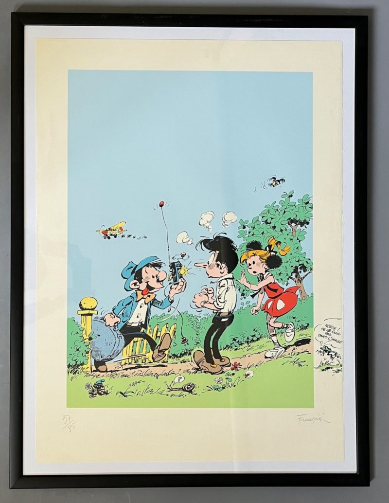 Franquin - Modeste et Pompon - Sérigraphie Le démarcheur - Signée - 1990