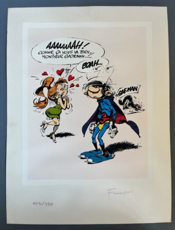 Franquin - Gaston - Sérigraphie Gaf Man - Editions Déesse - 1976