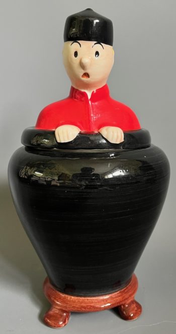 Hergé - Figurine Tintin potiche noire pull rouge - La Chaise Longue -Années 80