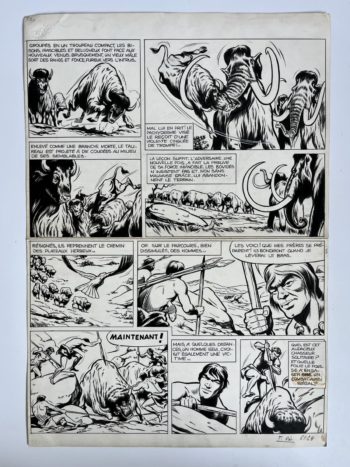 Aidans - Dessin original - Planche La horde maudite - Lombard - (1974)
