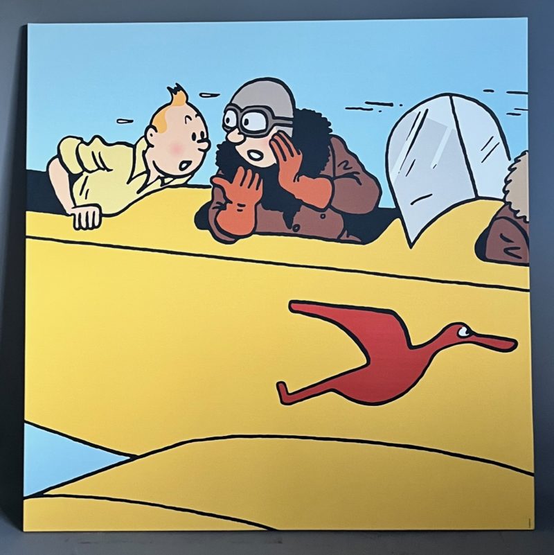 Hergé - Canvas Biplan jaune de tintin au Congo - 1m - 2015