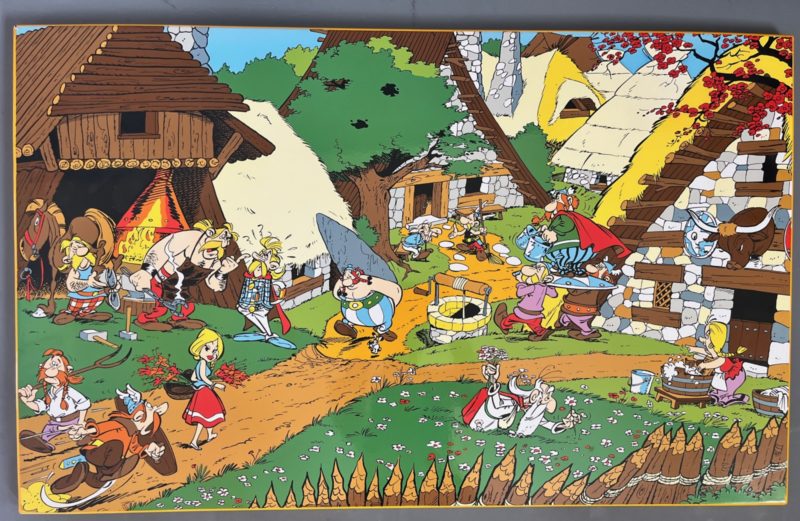 Uderzo et Goscinny - Asterix - Plaque émaillée - Le village - L'Emaillerie Belge - 1999