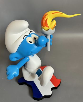 Peyo - Le schtroumpf porteur de la flamme olympique - Version drapeau français - Zedibulle - 2024