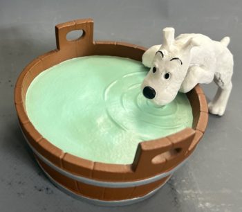 Hergé - Tintin - Figurine Milou buvant au baquet- Pixi/Regout - 1992