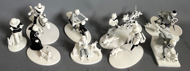 Hergé - Les Aventures de Tintin - Les figurines noir et blanc - Collection complète - Moulinsart