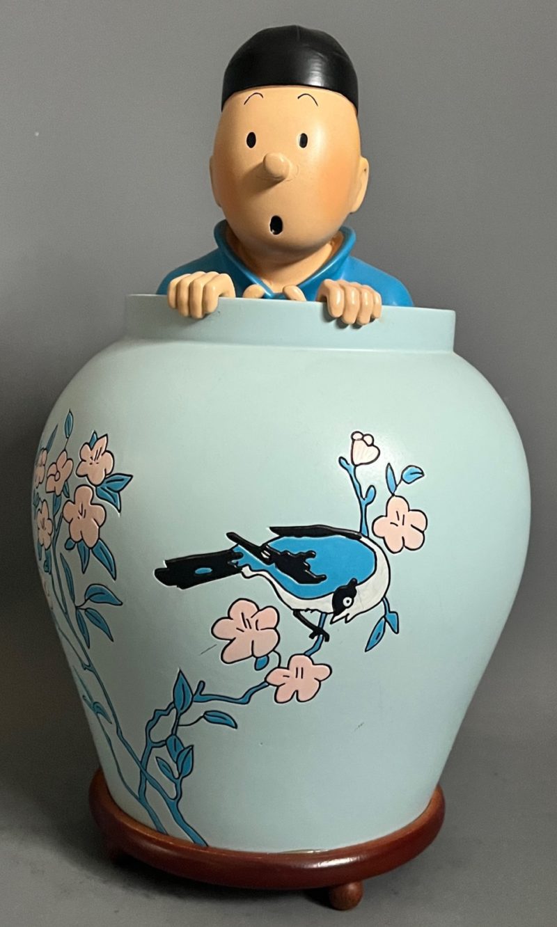 Hergé - Tintin - Potiche Le Lotus Bleu - 28cm - Pixi/Regout - 1991