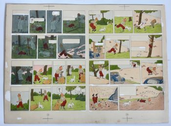 Hergé et Studios Hergé - Coloriage original - Première édition couleur - L'Ile Noire - 1943