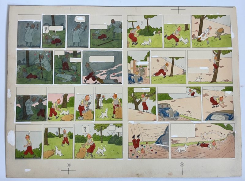 Hergé et Studios Hergé - Coloriage original - Première édition couleur - L'Ile Noire - 1943