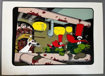 Deliège, Paul - Sérigraphie - Les Krostons - La maison des mutants - Bédéphage