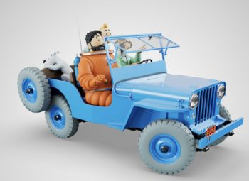 Hergé - Objectif Lune - la jeep bleue montée - Hachette - 2013