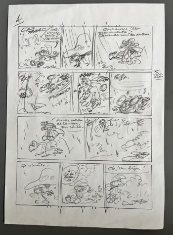 Peyo - Les Schtroumpfs - Crayonnage original