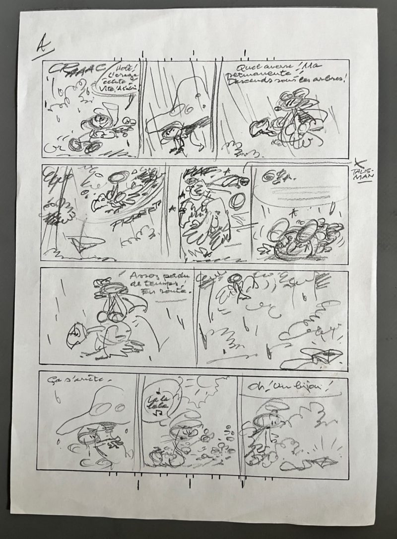 Peyo - Les Schtroumpfs - Crayonnage original