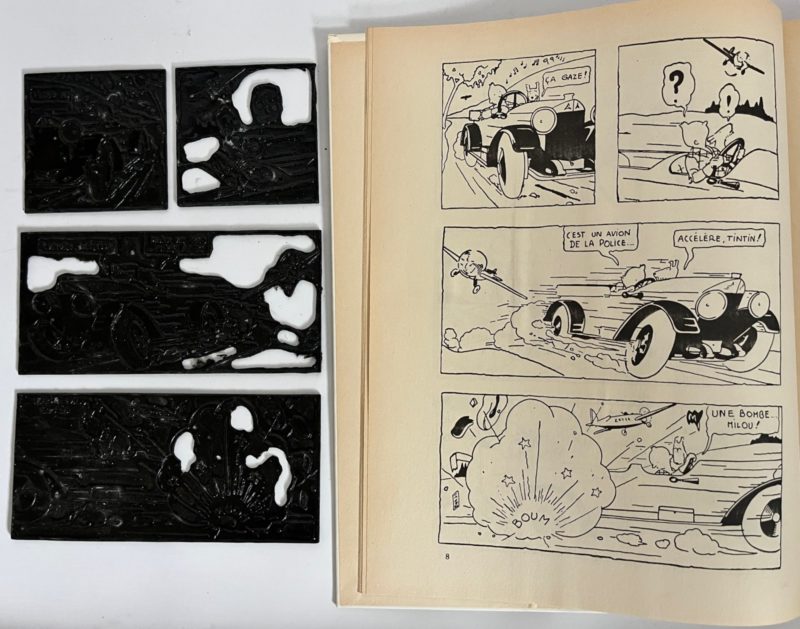 Hergé - Tintin au pays des Soviets - 4 plaques d'impression page 8 - 1930