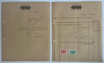 Hergé - Hergé dessinateur - Lettre d'époque signée par Georges Remi - 1937