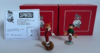 Franquin - Figurines Spirou et Spip riant + Gaston en kilt- Pixi - 1999