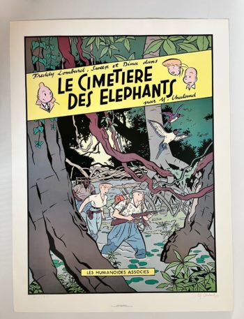 Yves Chaland - Sérigraphie Le cimetière des éléphants - Art Moderne - 1985
