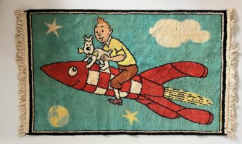 Hergé - Tapis Tintin et Milou sur la fusée - Belgique