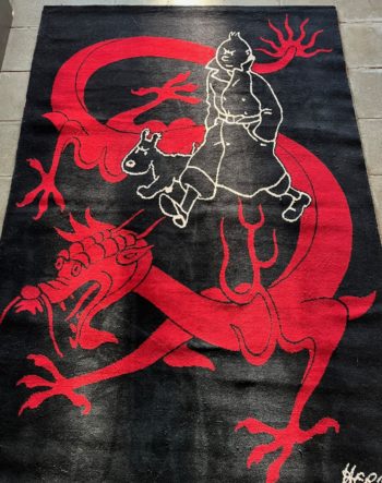 Hergé - Le Lotus Bleu - Tapis Tintin et Milou - Grand format - Axis - 1996