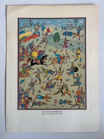 Hergé - La bataille de Zileheroum - Carte de voeux - Signee par Hergé - 1977