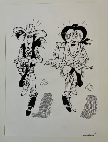 Slavisa Cirovic - Lucky Luke - Dessin original encre de chine -Signé