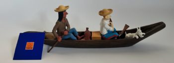 Hergé - Figurine Tintin - La pirogue de l'oreille cassée - 2004