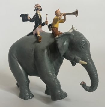 Hergé - Tintin - Figurine Tintin éléphant - Collection Classique -  Pixi - 1998