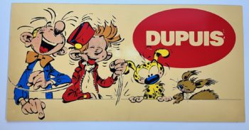 Franquin - Spirou et Fantasio - Plaque publicitaire Dupuis - Années 60
