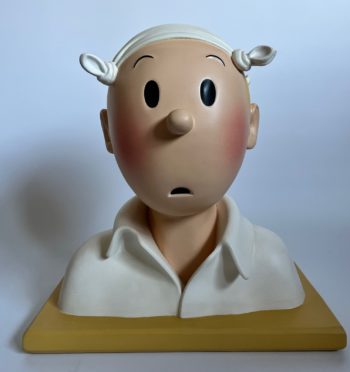 Hergé - Buste Tintin au mouchoir - Première version - Signée et datée - Jean Marie Pigeon - 1979