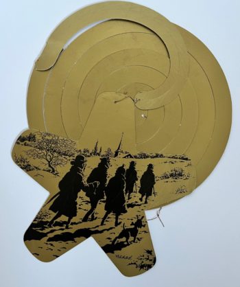 Hergé - Tintin - Carte de voeux - Spirale étoile dorée - Signée par Hergé - 1972