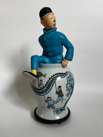 Hergé - Le Lotus Bleu - Figurine Tintin sortant de la potiche - Images Mythiques - Pixi - 2006